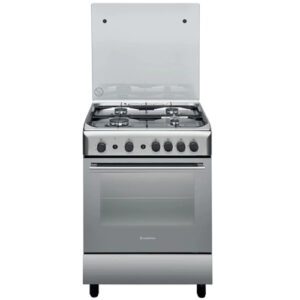 ARISTON - Gas Cooker 60x60 CM 58 Liter 4 Gas Burners Grill Stainless Silver - A6GG1F(X)EX
