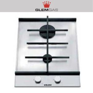 GLEM GAS - Buit In Gas Hob 2 Burners 37cm Silver - GT42HIX