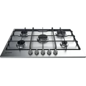 Indesit – 5-Burner Stainless Steel Gas Hob, 75 cm, Silver – THP 642 IX